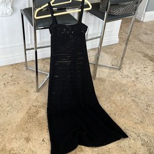 Zara crochet maxi dress black